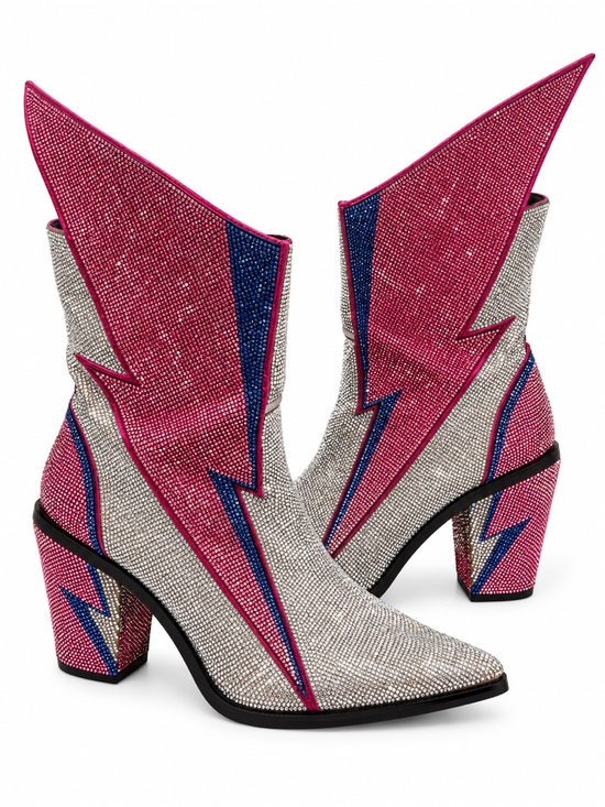Dolls Kill Shoes - Dolls Kill Club Exx Ziggy Sheriff Shine Rhinestone Cowboy Boots Sz 10